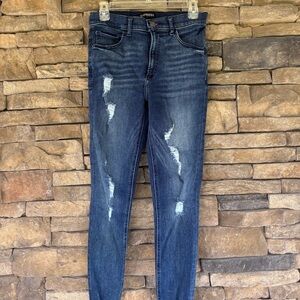 Express Blue Skinny‎ Distressed Jeans